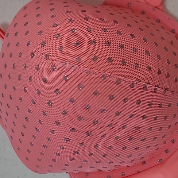 Victoria's Secret Pink with Silver Polka-dots Perfect Coverage Bra size 40D - Picture 2 of 7